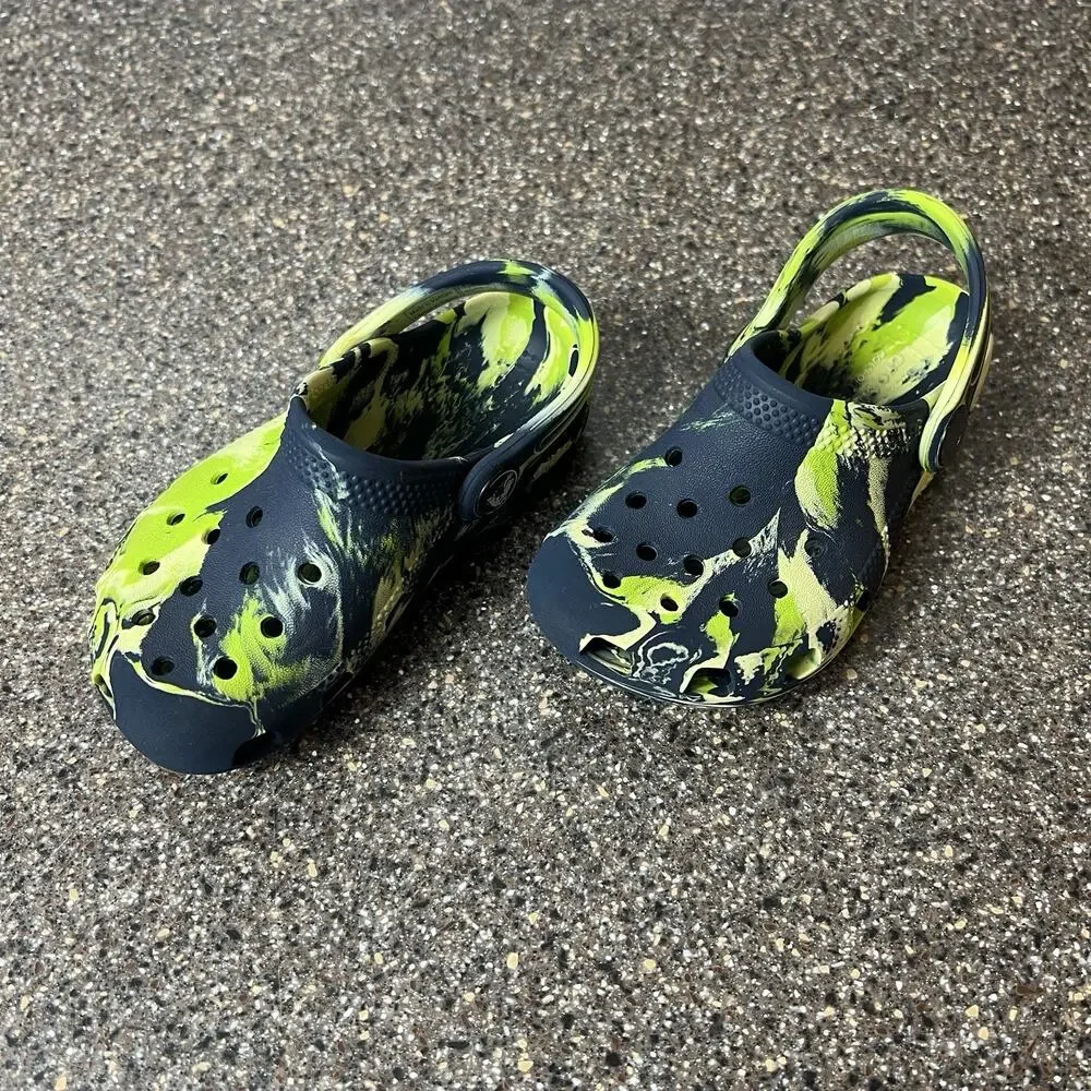 Crocs Iconic Comfort Toddler Little Kids 9 Tie Dye Clogs Muticolor Mule Slip On